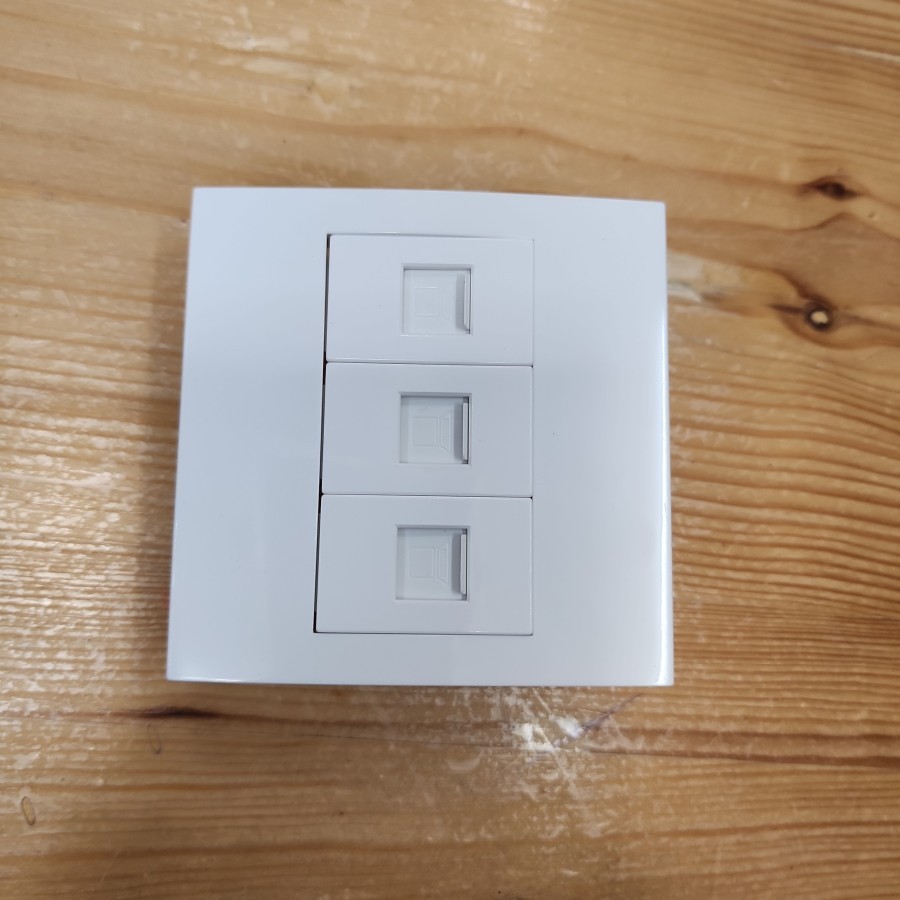 Jual stop kontak lan rj45 cat6 3 port | Shopee Indonesia