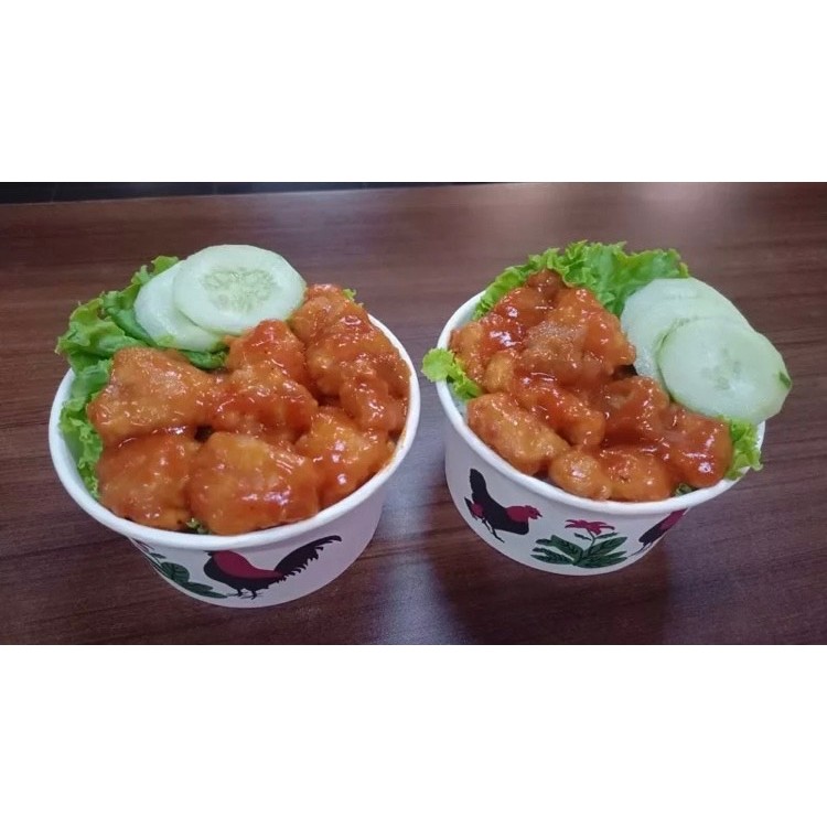 Jual Paper Bowl Ayam 12 Oz 360 ml Plus Dan Tutup 1 Pack Isi 25 Pcs ...