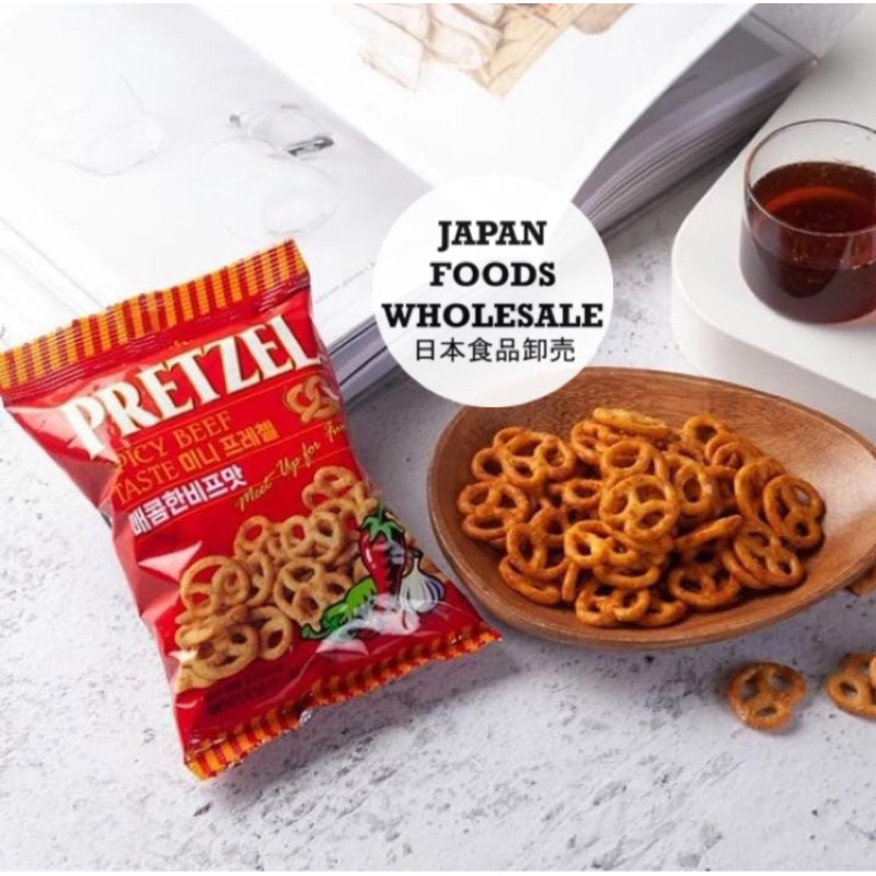 Jual Samjin Pretzel Spicy Beef Taste / biskuit Korea / cemilan impor ...