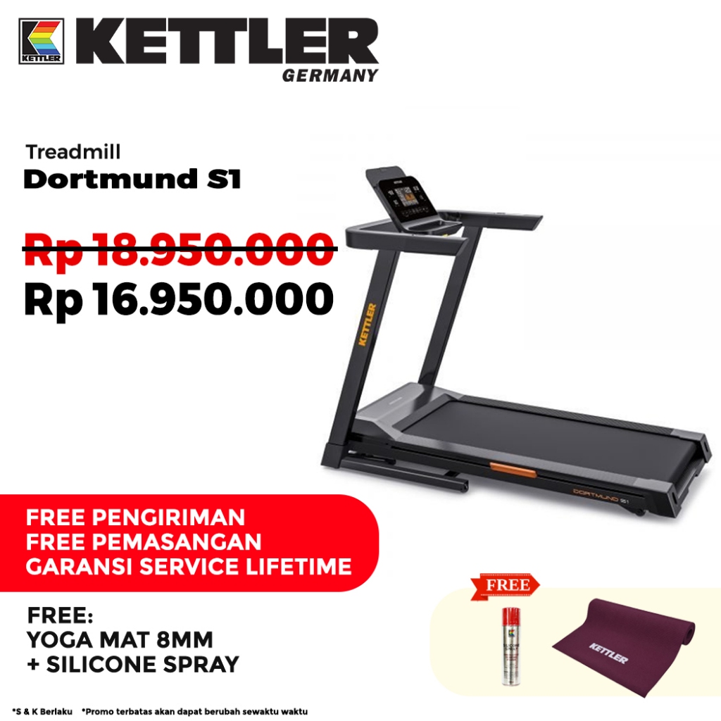 Jual Kettler Treadmill Dortmund S1 With NFC Bluetooth Shopee