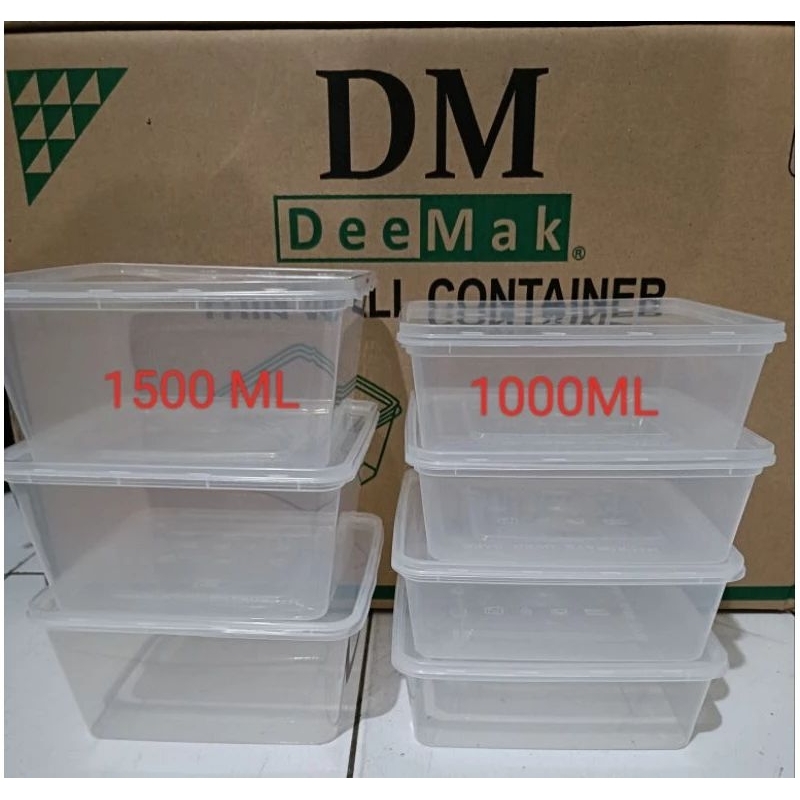 Jual Thinwall Dm 1000ml 1500ml Square Kotak Makan Persegi Isi 25pcs