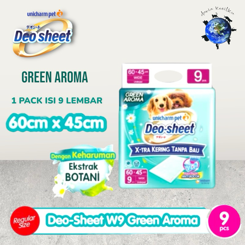Jual Unicharm Deo Sheet Wide Size W9 (60 x 45 CM) Green Aroma - Alas ...