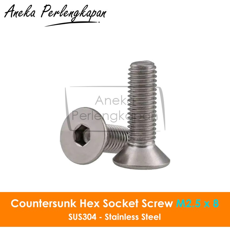 Jual Din Hex Countersunk Screw Baut Flat Hexa Stainless Steel M