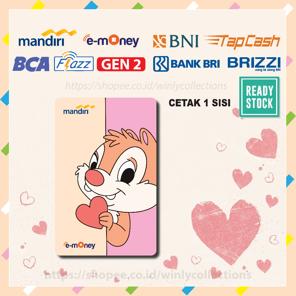 Jual KARTU EMONEY ETOLL LOVE VALENTINE'S DAY CHIP N DALE E MONEY ETOLL ...