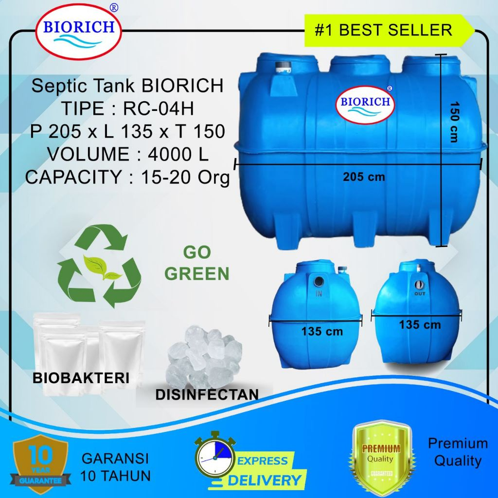 Jual Septic Tank Biorich Biotech Biofill Murah Berkualitas Sni Iso Volume Liter Tipe