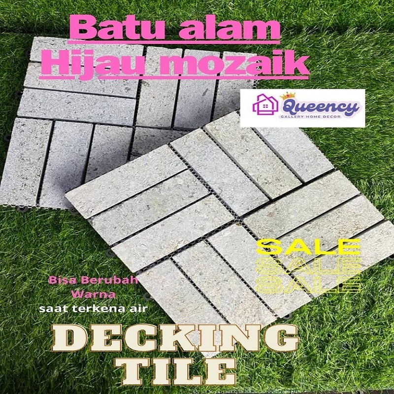Jual Batu Alam Hijau Kolam Renang - Decking Batu Alam Hijau mozaik