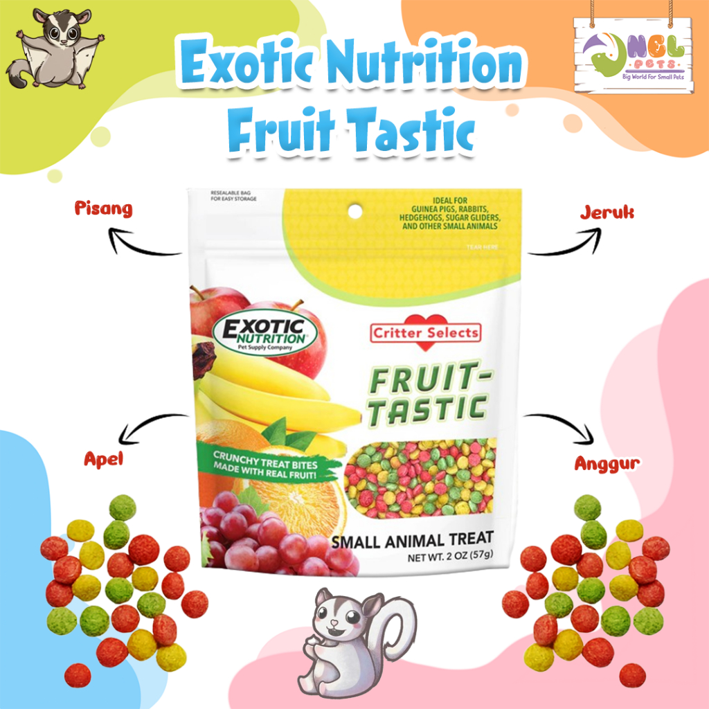 Jual FRUIT TASTIC CEMILAN SUGAR GLIDER / PELET BITES SUGAR GLIDER