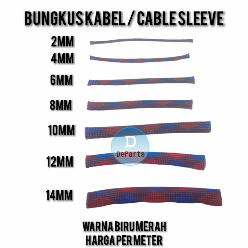 Jual [Per 1Meter] Braided Cable Sleeve - Sleeving Cable Bungkus Kabel ...