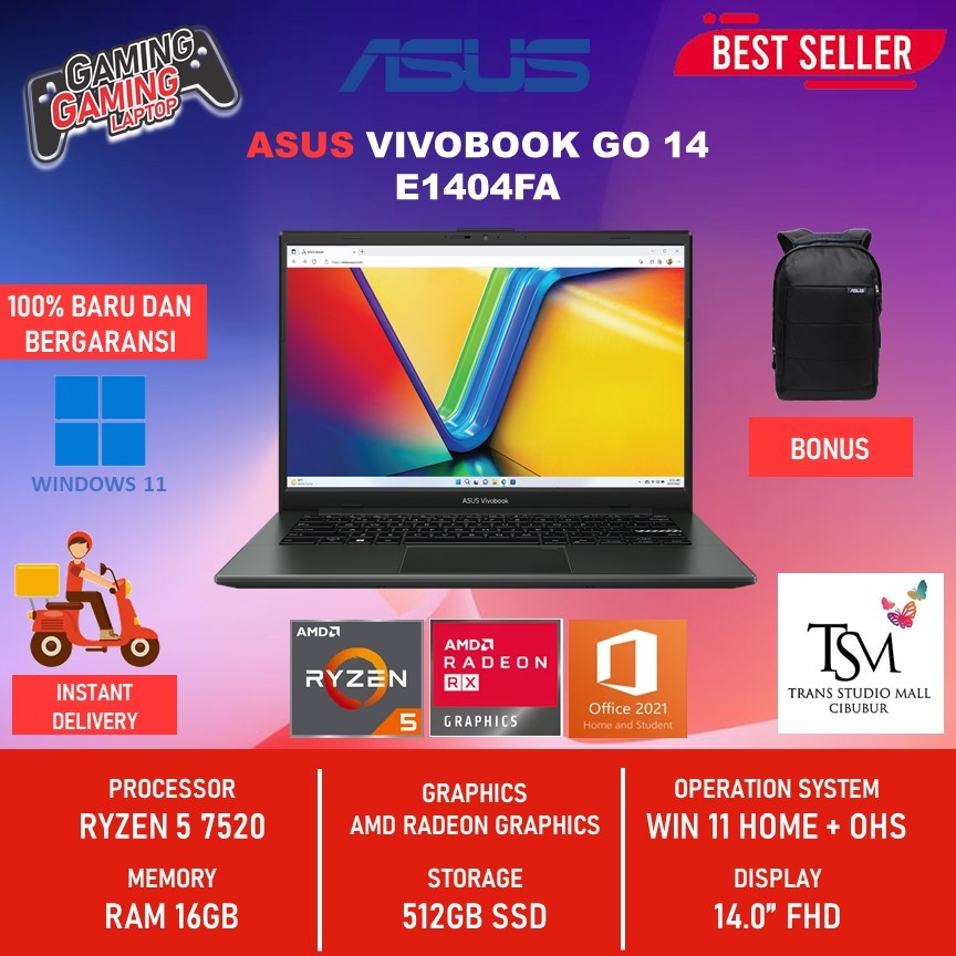 Jual Asus Vivobook Go 14 E1404fa Ryzen 5 7520 Ram 16gb 512ssd W11ohs 140 Fhd Shopee Indonesia 8660