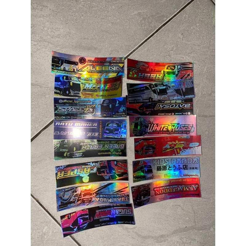 Jual 15 kotak sticker bus basuri artis anti air campur/ sticker bus ...
