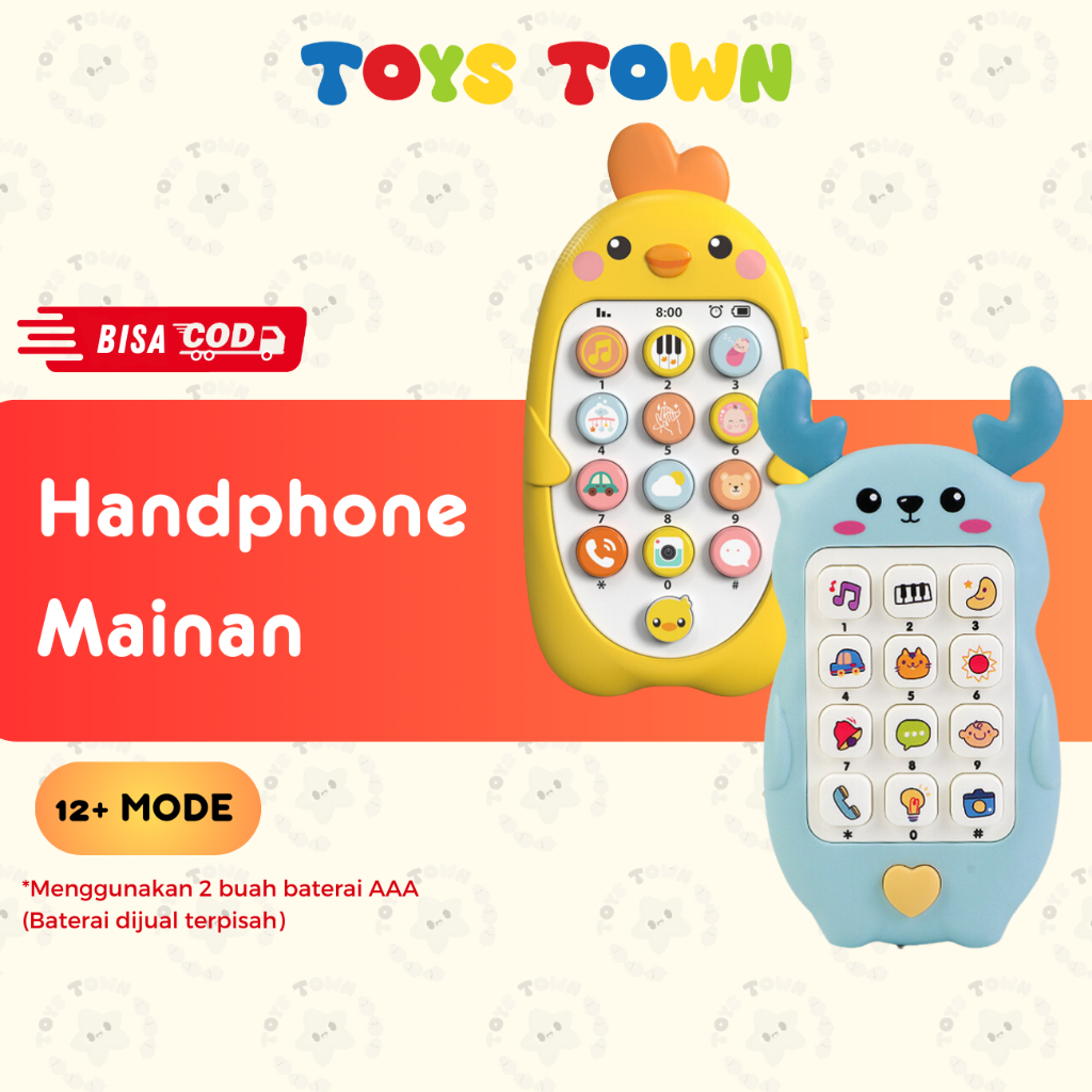 Jual Mainan Musik Handphone Telepon HP Teether Edukasi Anak Bayi Laki ...