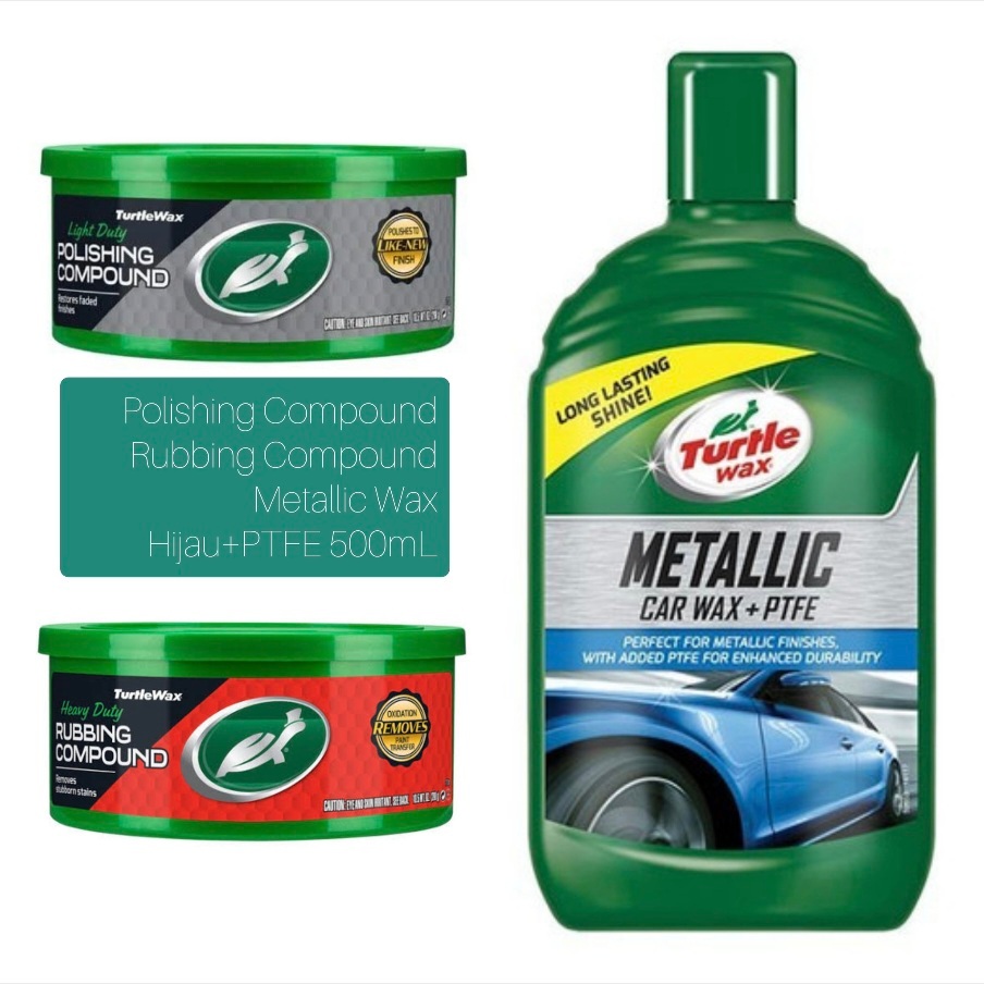 Jual Paket Turtle Wax Reguler Rubbing Polishing Compound Wax Shopee