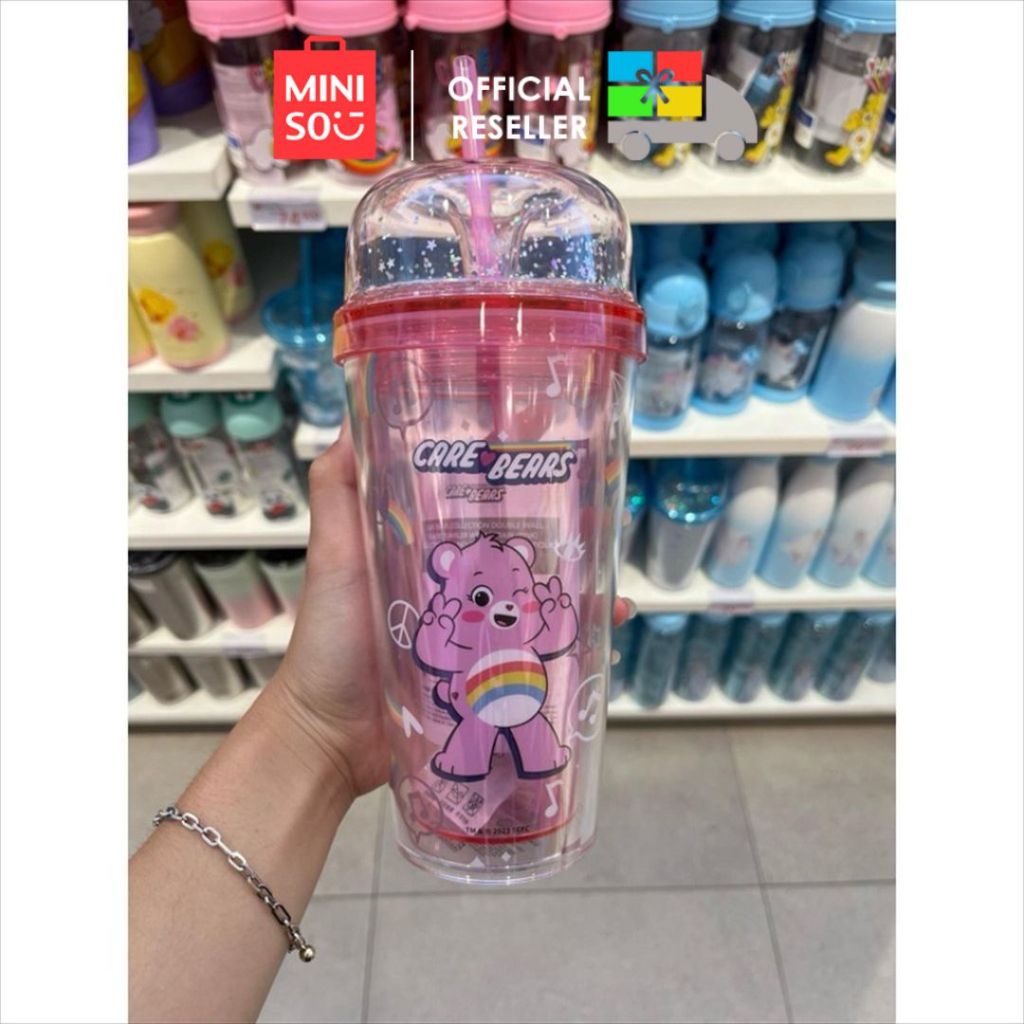 Jual Miniso X Care Bears Tumblr With Straw 480 Ml Shopee Indonesia