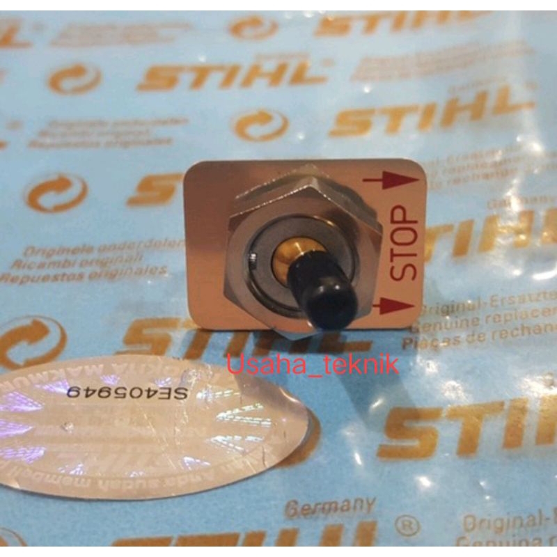 Jual On off switch kontak + plate + nut senso 070 / 720 STIHL ORIGINAL ...