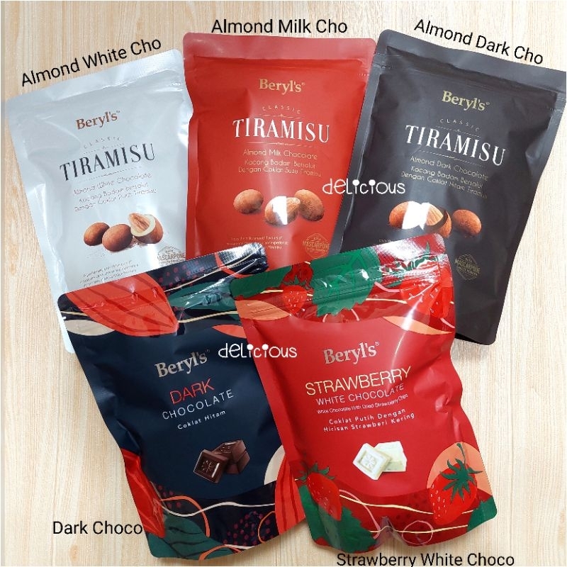Jual Beryls Almond Tiramisu Chocolate 300g Coklat Halal Import Isi Almond Utuh Milk Dark White 4209