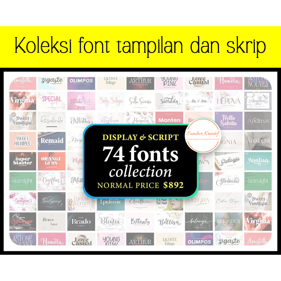 Jual Koleksi font tampilan dan skrip (74 font) | Shopee Indonesia