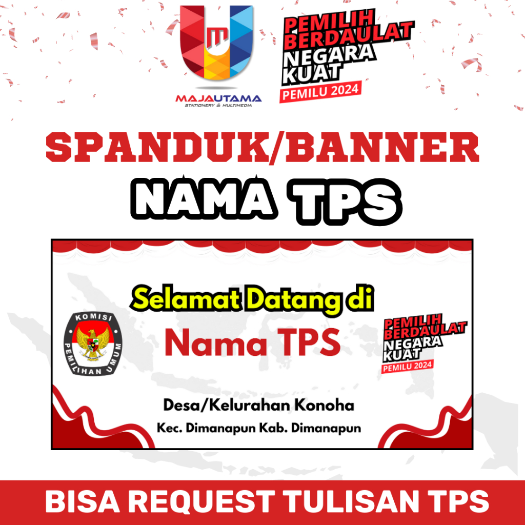 Jual SPANDUK/BANNER/BACKDROP/MMT NAMA TPS | BANNER TPS | PEMILU ...