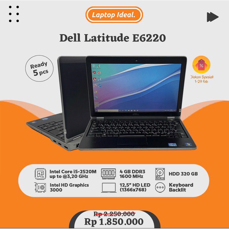 Dell Latitude E6220 Core i5-2nd Generation Laptop price in Pakistan - Laptop Mal