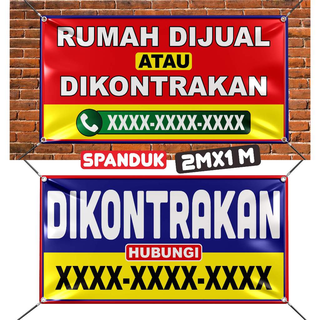 Jual Spanduk (ukuran 2M X 1M) Dijual Rumah, Cetak Banner Rumah ...