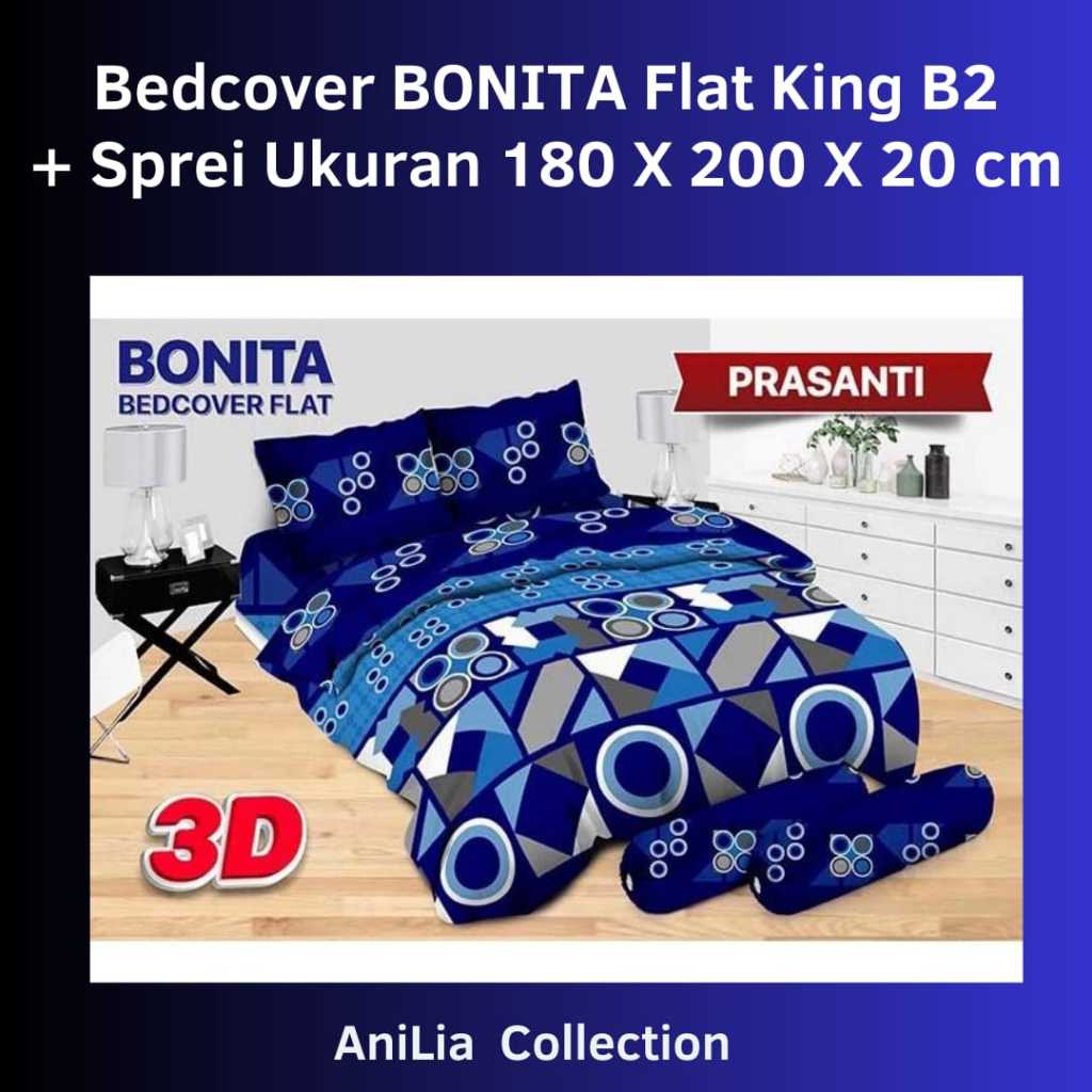 Jual BONITA Set Bed Cover King ( 180 X 200 ) Tinggi 20 Terbaru
