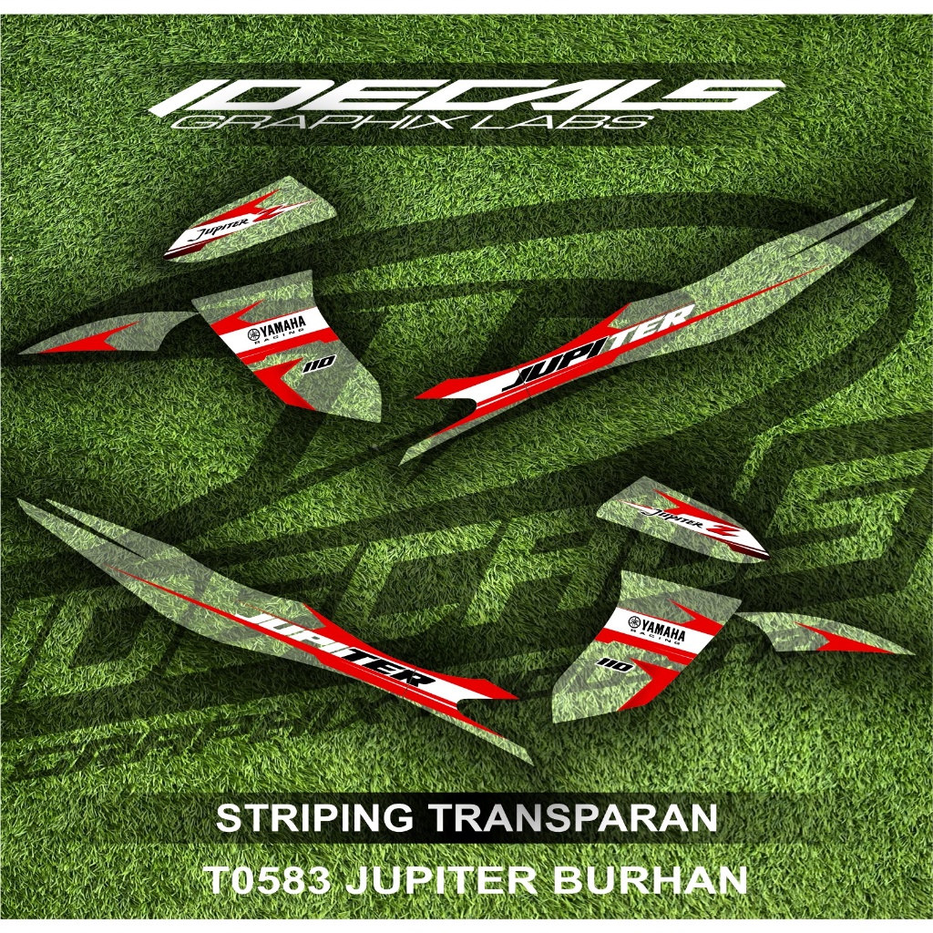 Jual t0583 sticker striping transparan motor jupiter burhan simple ...