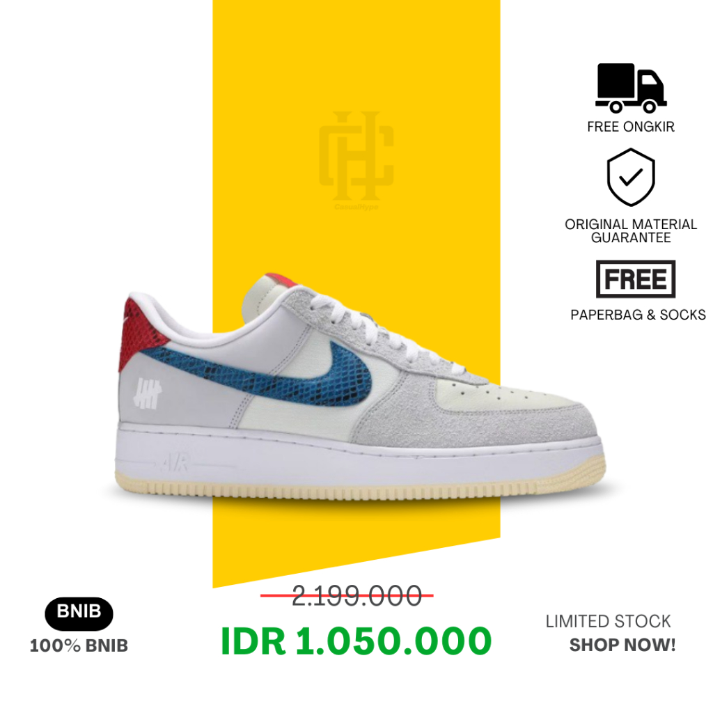 Sepatu Nike Air Force Hype Sepatu Undefeated X Air Force Low Grey