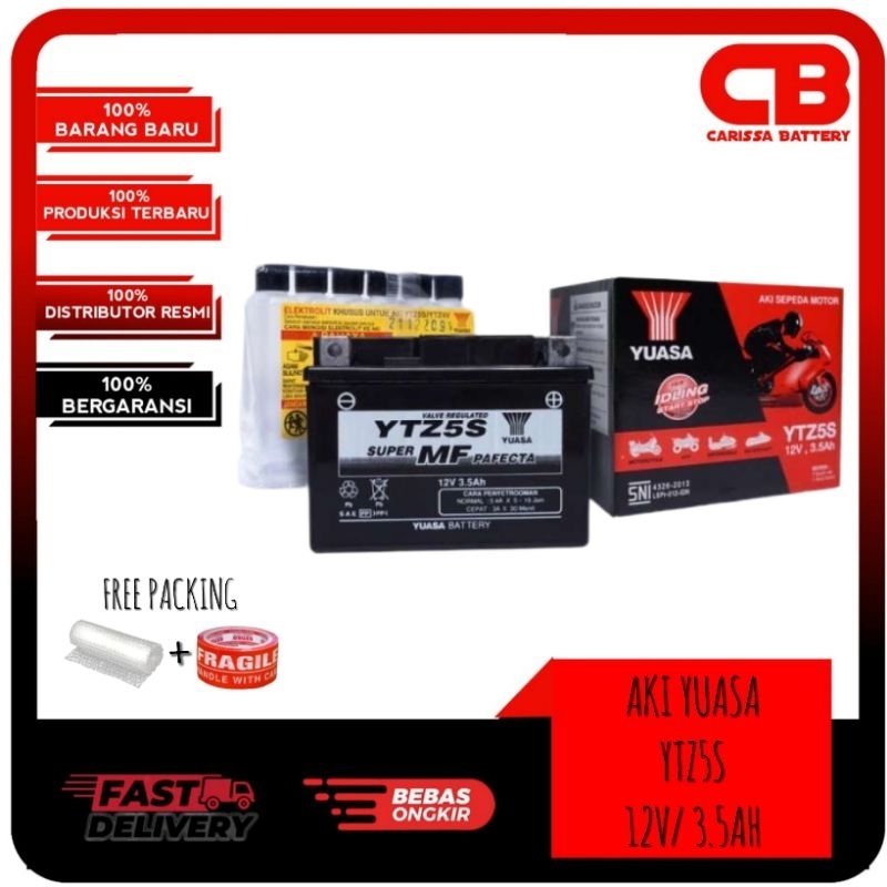 Jual AKI MOTOR SCOOPY BEAT SPIN SKYWAVE SKYDRIVE RESMI DARI YUASA YTZ5S