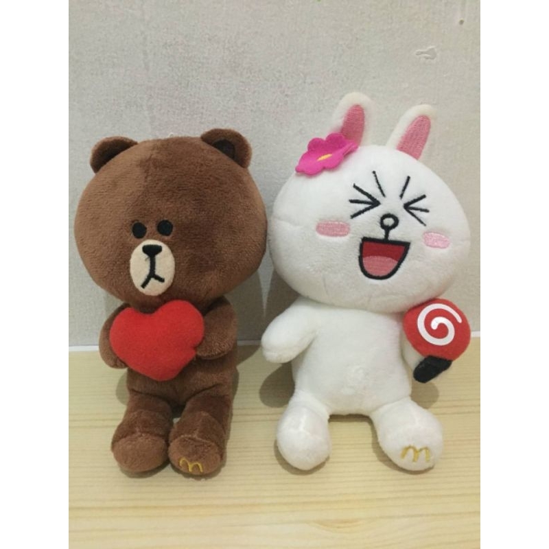 Jual Boneka Brown Cony Line Friends Original Sepasang Preloved Shopee Indonesia 