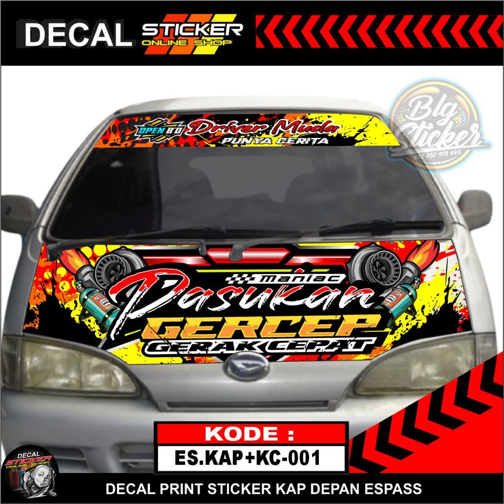 Jual STIKER KAP ESPASS + KACA ATAS DECAL PRINT EDIT NAMA CUSTOM ...