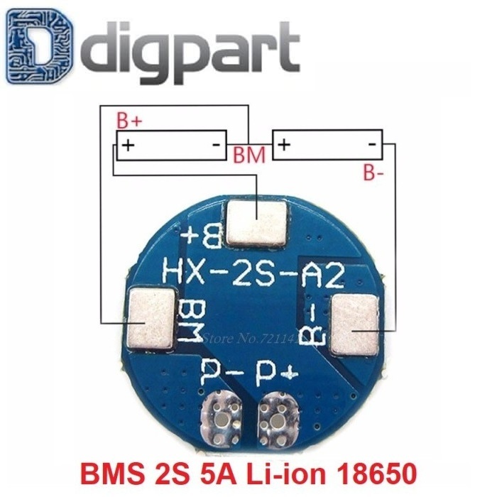 Jual BMS 2S 7.4V - 8.4V 5A BMS 18650 Lithium Battery Protection Board ...