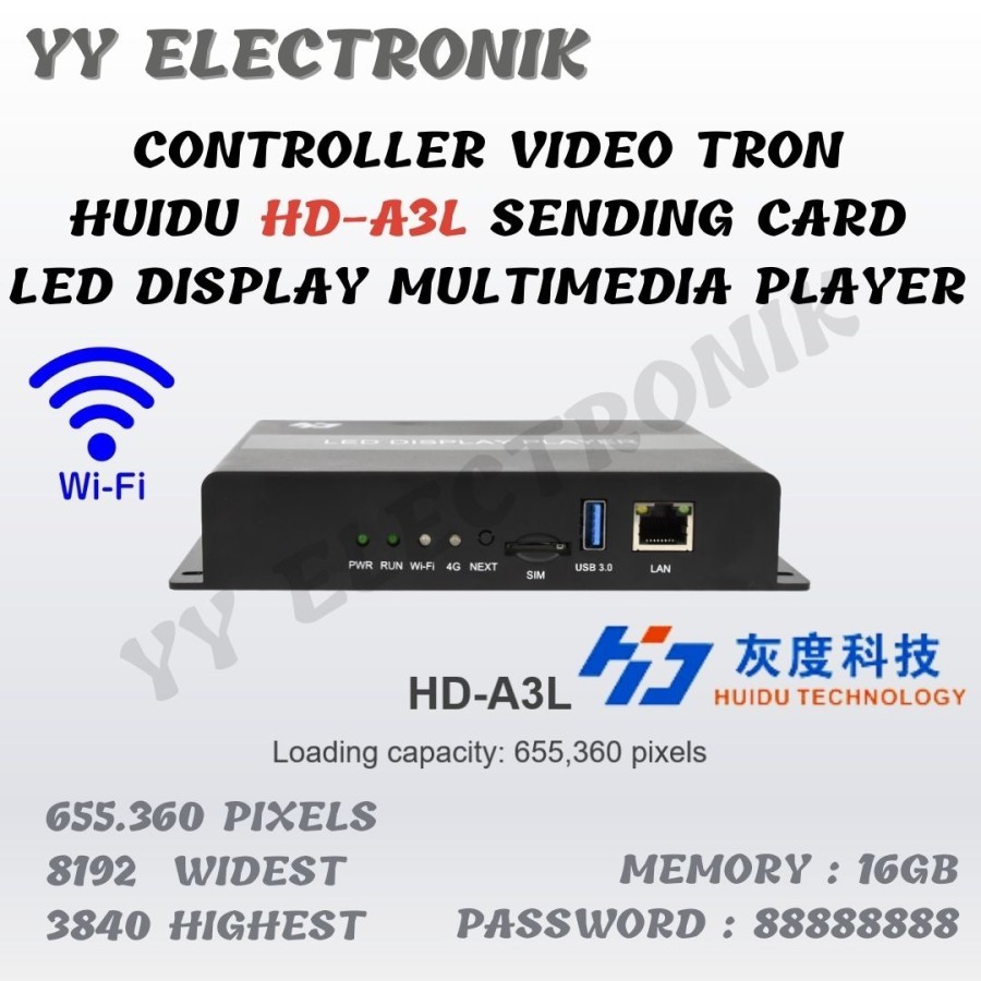 Jual Controller Huidu HD-A3L HD A3L Full Color Sending Card Box ...