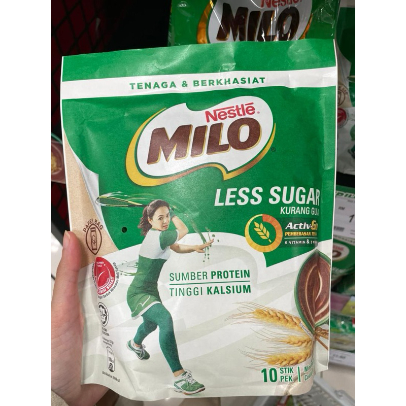 Jual milo less sugar 1 bungkus isi 10 sachet malaysiaaa | Shopee Indonesia