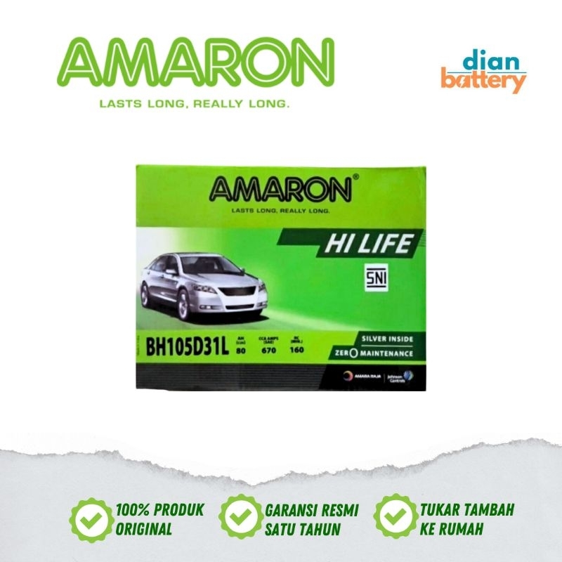 Jual Aki Kering Amaron HiLife 105D31L (80Ah) | Shopee Indonesia