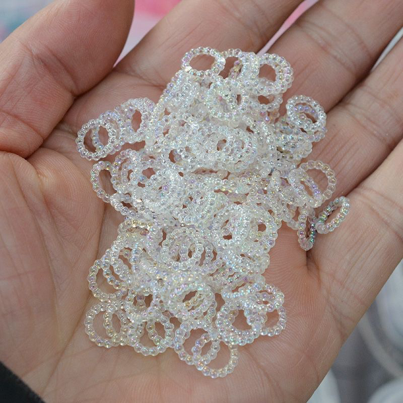 Jual manik ring o holo mote kuku bening AB pelangi kecil DIY CRAFT ...