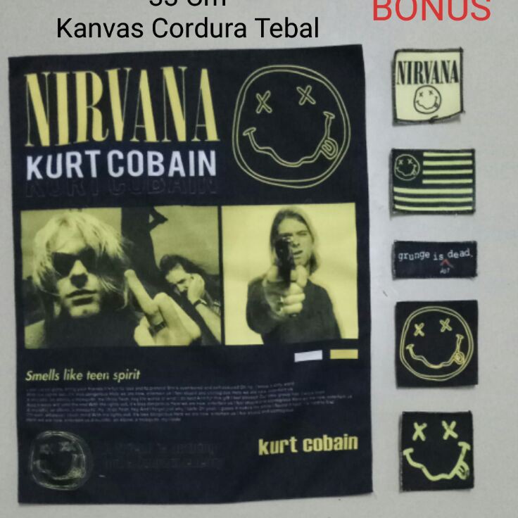 Jual Promo Irit Backpatch Nirvana Dengan Lirik Lagu Teen Spirit