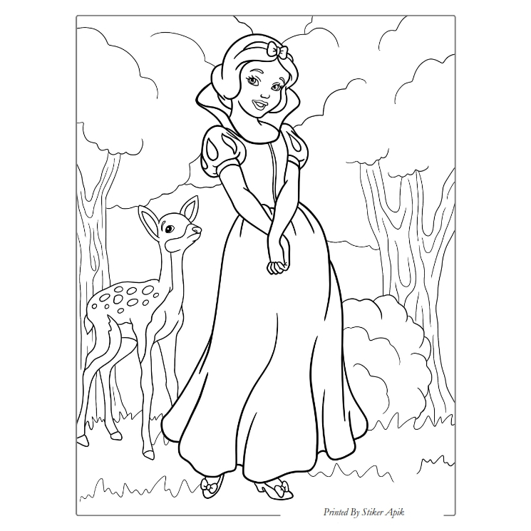 Jual Printable Worksheet Kertas Mewarnai Tema Putri Disney Coloring ...