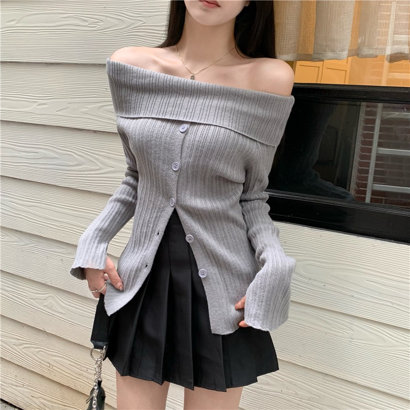 Jual Ajw Atasan Wanita Lengan Panjang Sabrina Knit Korean Style Xcs