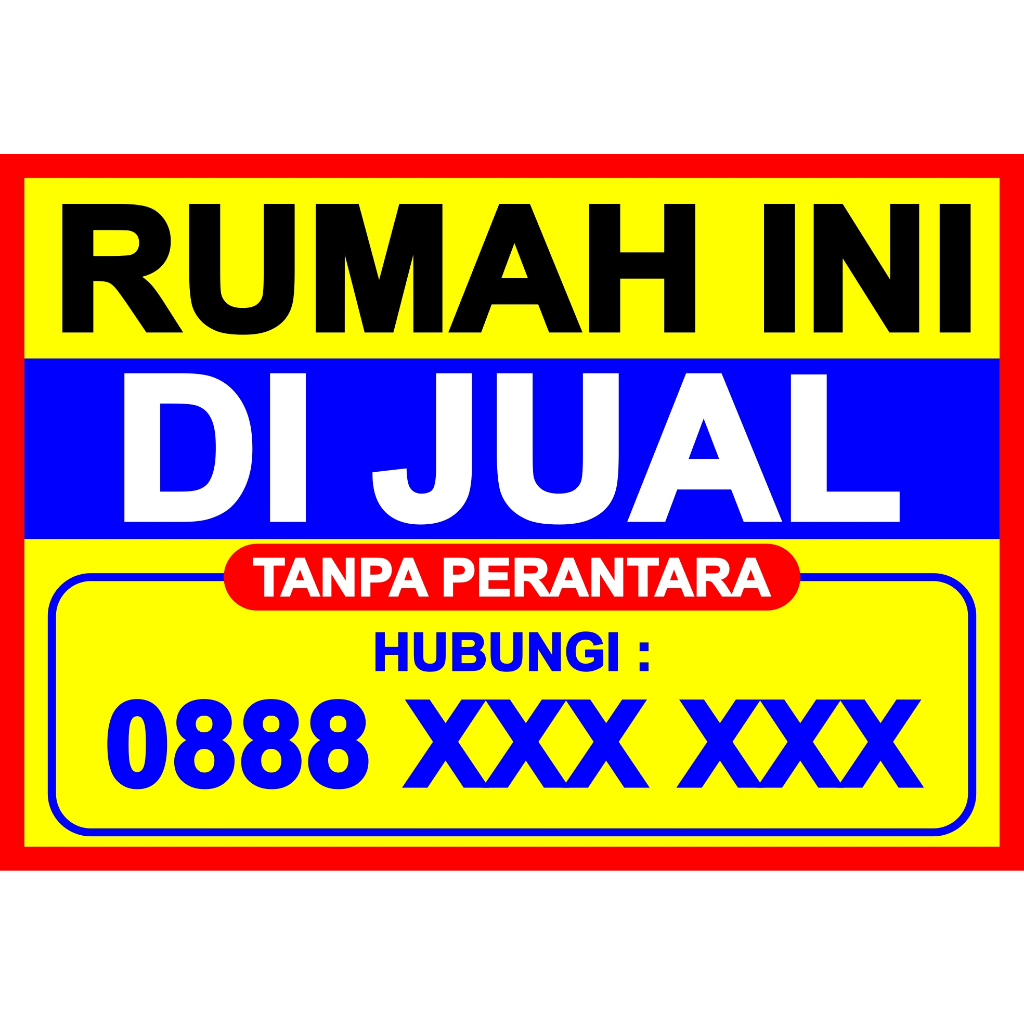 Jual Spanduk Banner Rumah Dijual Rumah Dikontrakan Tanah Dijual Ukuran 100x70 Cm Shopee 