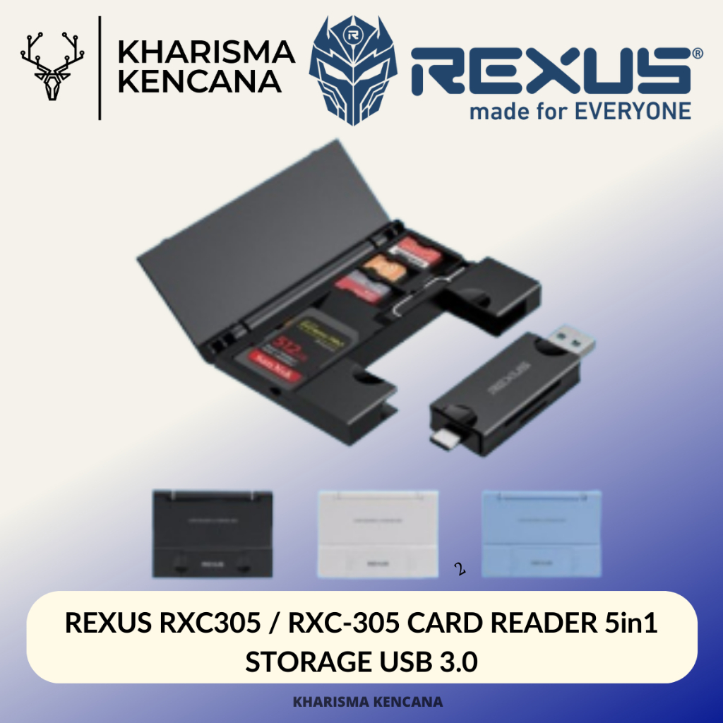 Jual REXUS RXC305 / RXC-305 CARD READER 5in1 STORAGE USB 3.0 | Shopee ...