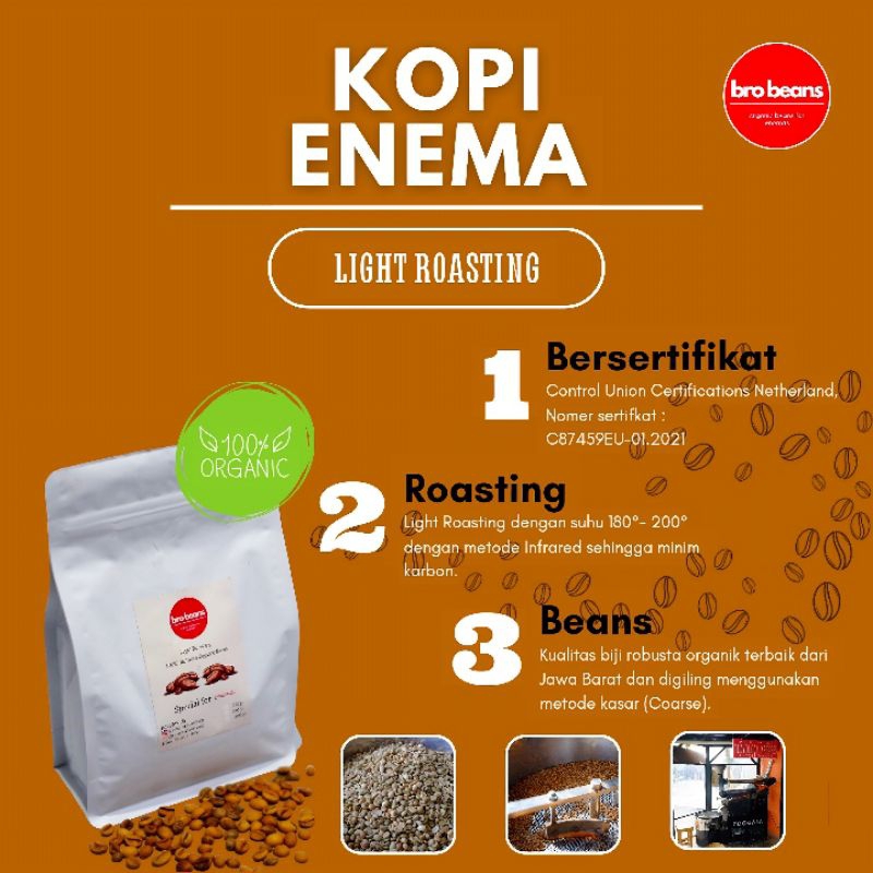 Jual READY STOCK KOPI ENEMA ORGANIK LIGHT ROASTING 500 GR || KOPI ENEMA ...