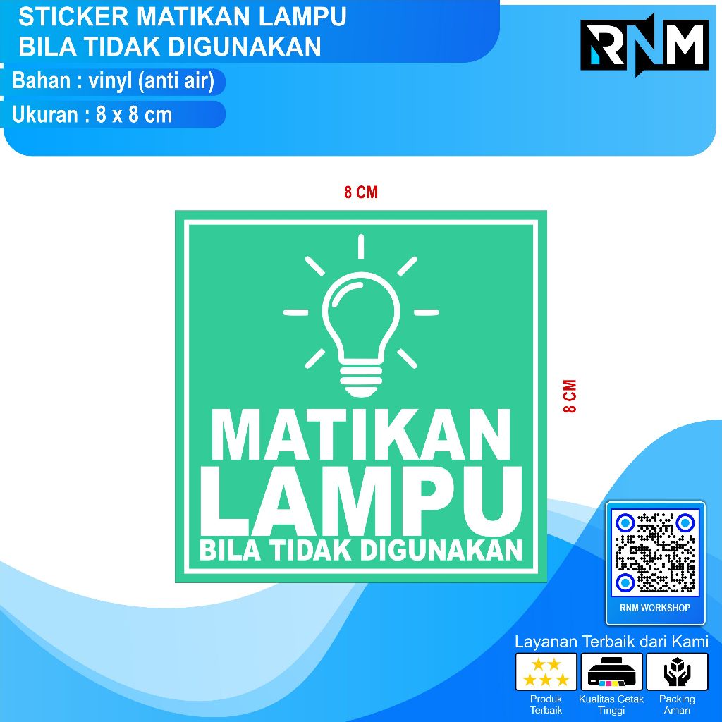 Jual STICKER MATIKAN LAMPU BILA TIDAK DIGUNAKAN 8 X 8 | Shopee Indonesia