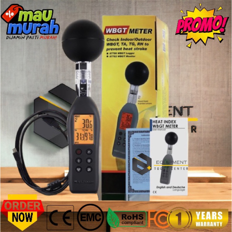 Jual WBGT Data Logger Recorder Heat Index AZ Instrument 87786 Meter ...