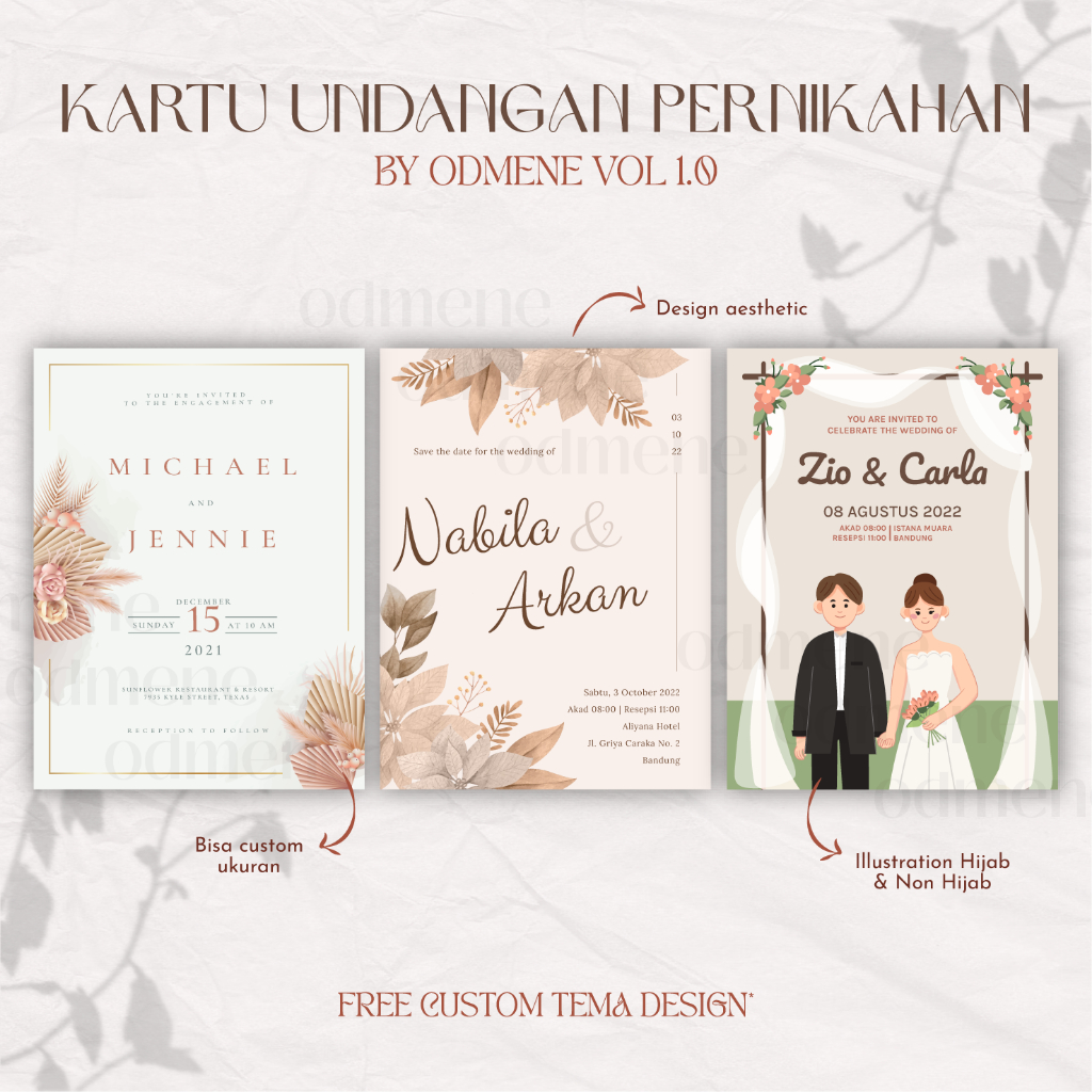 Jual Kartu Stiker Undangan Pernikahan / Wedding Invitation Card Sticker