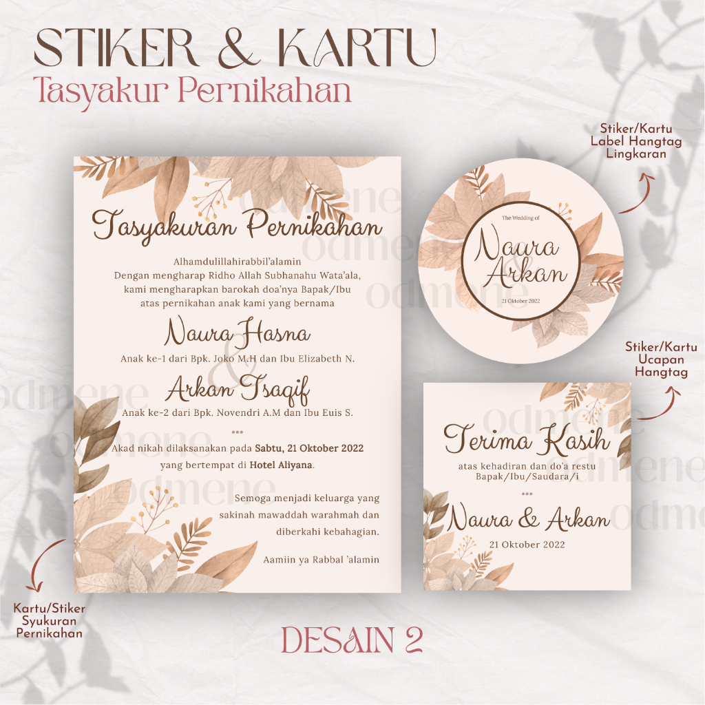 Jual Stiker / Kartu Ucapan Syukuran Pernikahan / Tasyakuran Pernikahan