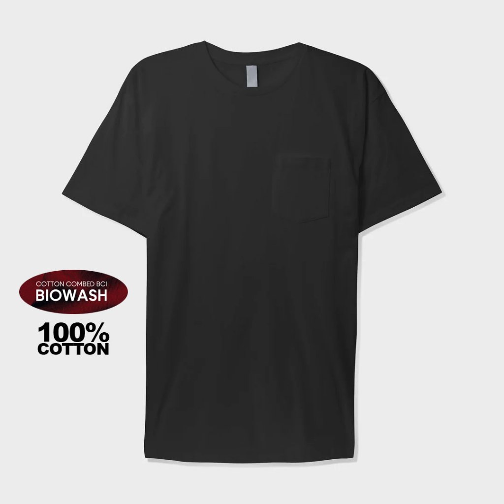 Jual Emanez Tshirt Pocket Kaos Polos Saku Basic Premium Black Shopee Indonesia