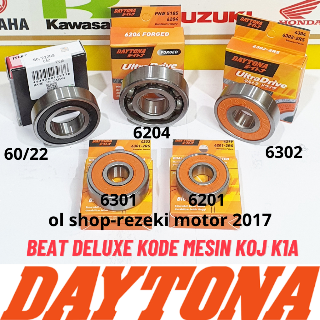 Jual LAHAR BEARING RASIO GARDAN GEARBOX SET ISI 5 BEAT DELUXE GENIO ...