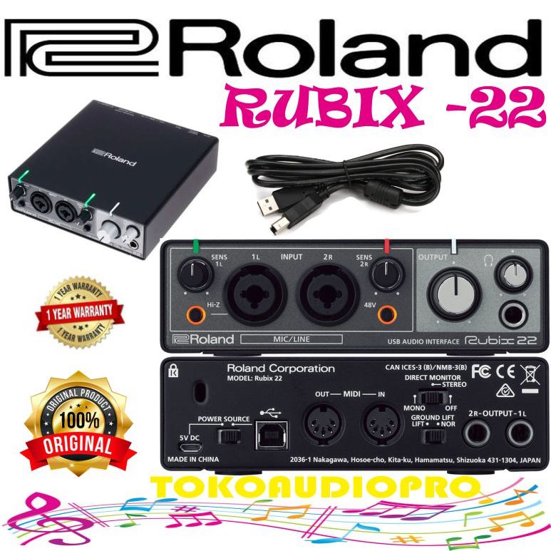 Jual Roland Rubix 22 USB Audio Interface Soundcard Roland Rubix22 ...