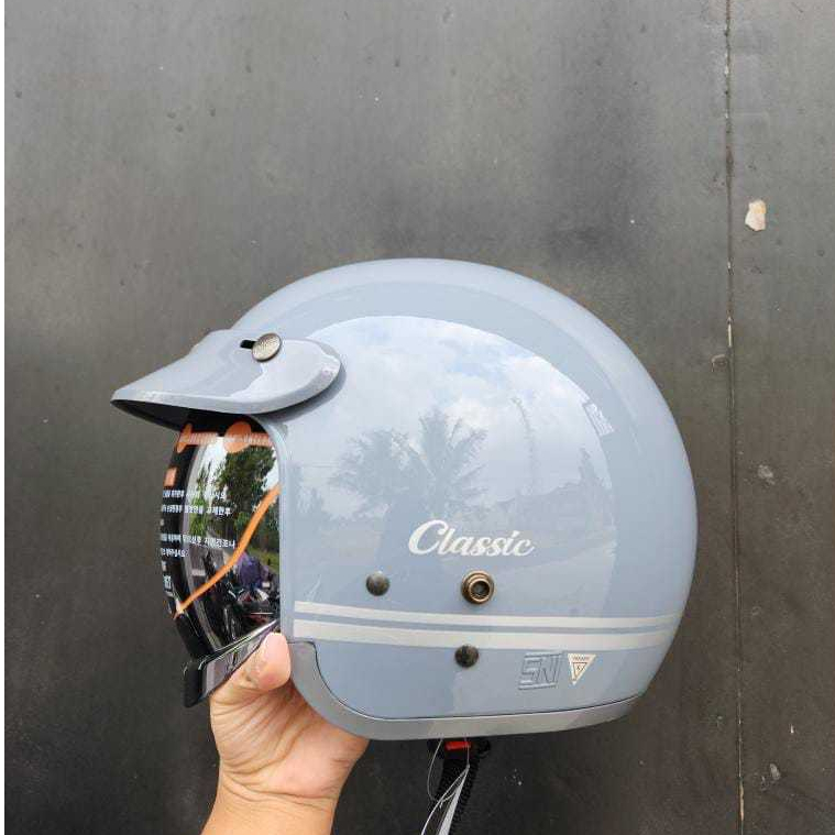 Jual Helm Injak 06 Open Face Helm Bogo Retro Injak 06 Kaca Dalam