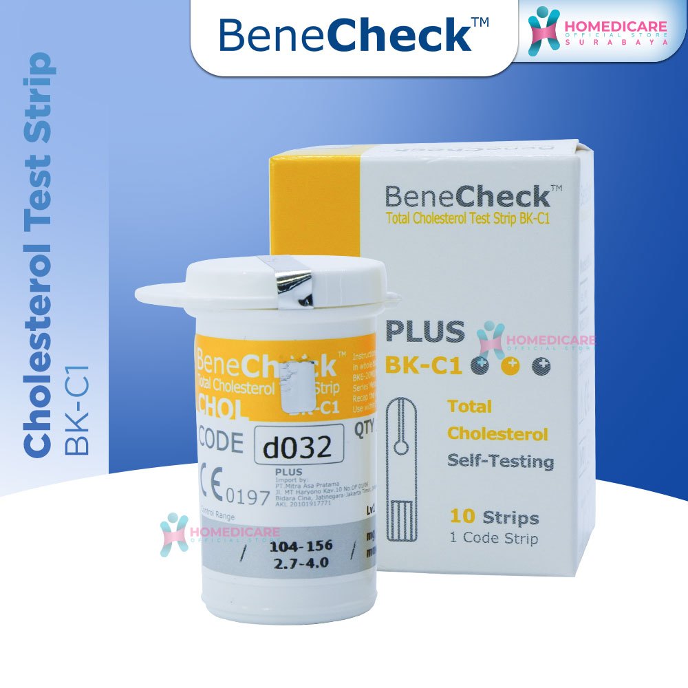 Jual Alat Cek Darah - BeneCheck PLUS Test Strip Kolesterol (ISI 10Pcs ...