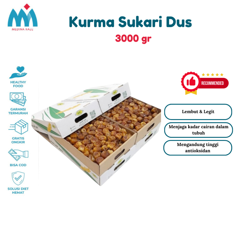 Jual Kurma Sukari Dus 3 Kg Grosir Kurma Raja Lembut Premium Original ...